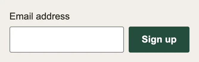The same form with an Email address label above the box.